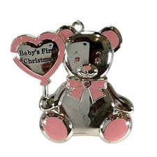 Babys First Christmas Silver Plated Christmas Ornaments 3 Inch CHOOSE YOUR STYLE