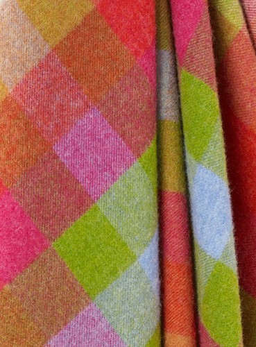 Shetland Qualität, Picknickdecke in Harlekin Sonnenschein, 100 % Shetlandwolle, hergestellt - Bild 2 von 4