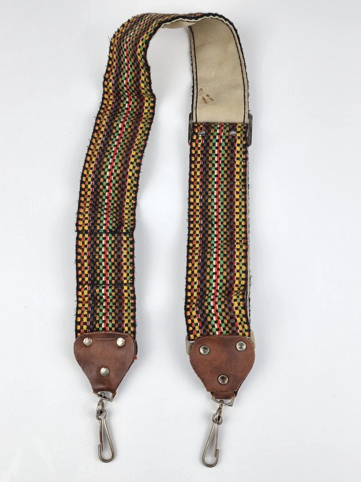 Vintage Hippie 2”x31" Camera Shoulder Strap 1970s Adjustable Film Carrier Knit - Image 3 of 4