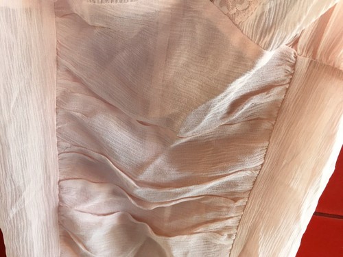 Jacalyn Bennett Lingerie Collection Sheer Nightgown Peach M Lace - Picture 3 of 8