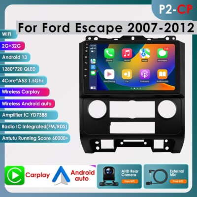 For Ford Escape 2007-2012 Android 13 Car Stereo Radio GPS Navi WIFI BT CarPlay