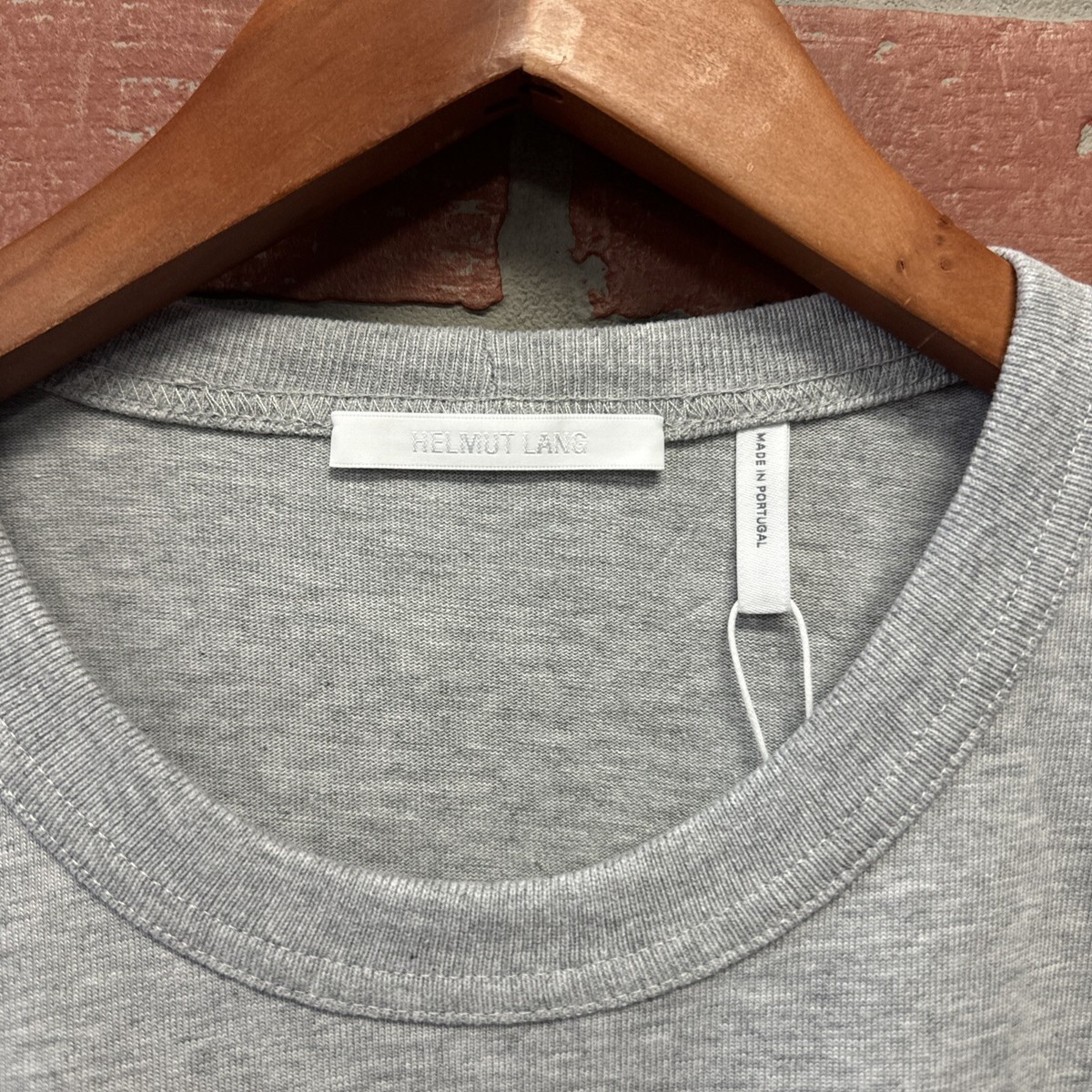 Helmut Lang Logo Short Sleeve T-Shirt Men's size M Gray Brand New