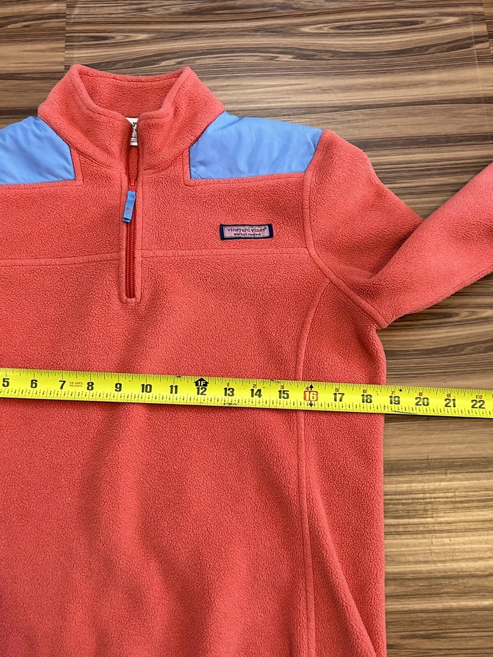 Suéter Vineyard Vines 1/4 Cremallera Polar Mujer Talla XS Bolsillos con Cremallera Foto 3 de 4