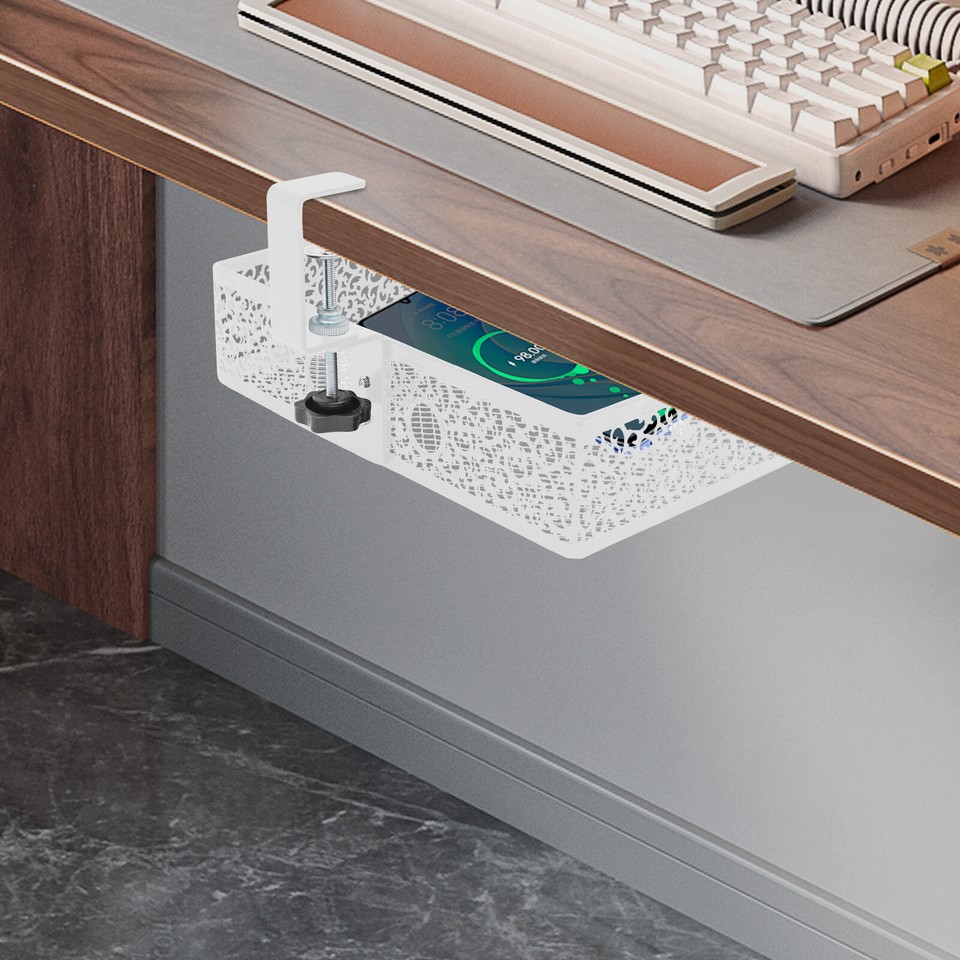 360° Rotatable Under Desk Storage Organizer Under Desk Storage Basket