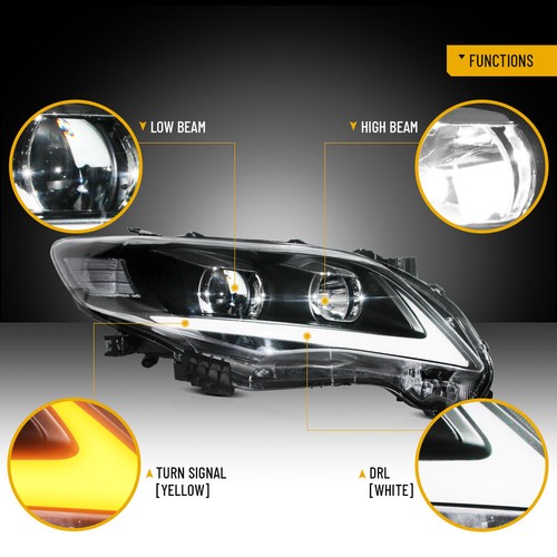 2X VLAND LED Headlights Fit Toyota Corolla 2011-2013 w/DRL Front Lamps Assembly - Bild 6 von 17