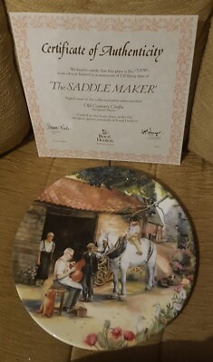 ROYAL DOULTON BONE CHINA PLATE THE SADDLE MAKER SUSAN NEALE PLATE NO 1241B 1991