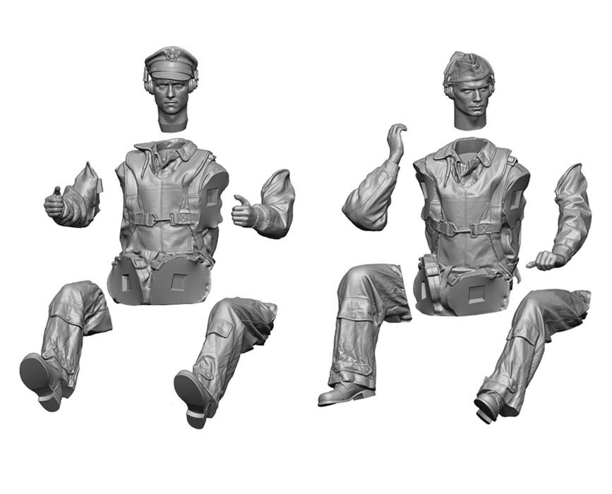 1/48 Legend Production WW2 US Bomber Pilot & Copilot Set #LF4810