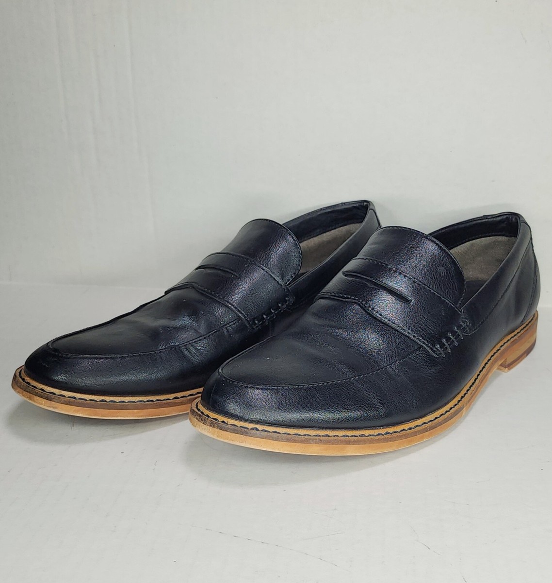 Seven 91 Mens SZ 10 Black Modern Penny Loafers Wardrobe Staple Work Dress Casual Seven 91 Loafers & Slip-Ons for Men on Sale up to 90% Off  main image 3