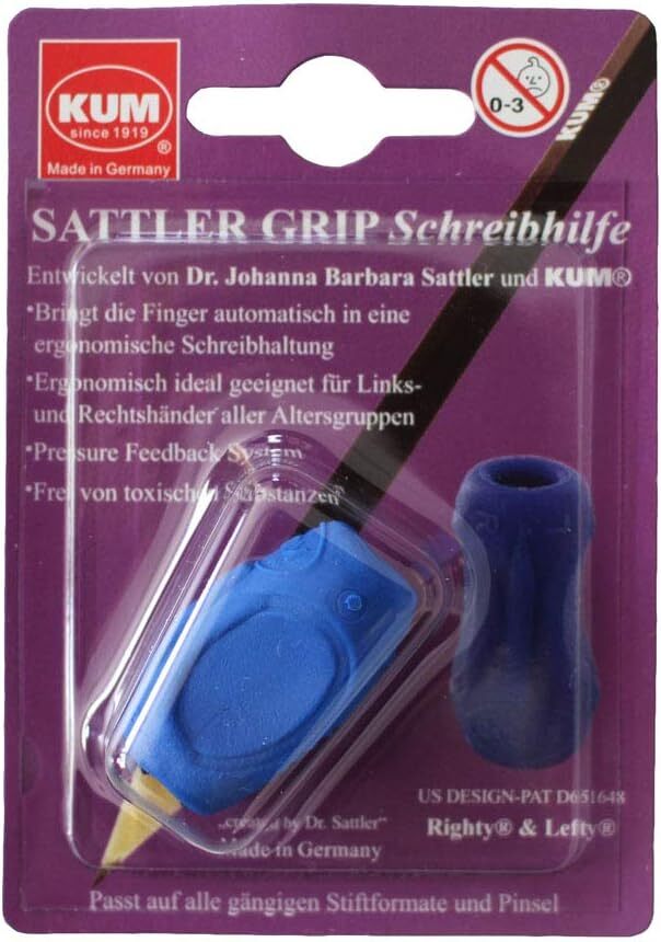 Kum Sattler Grip 406.00.22B Writing Aid A7 1 Piece Blue Pen Holder for