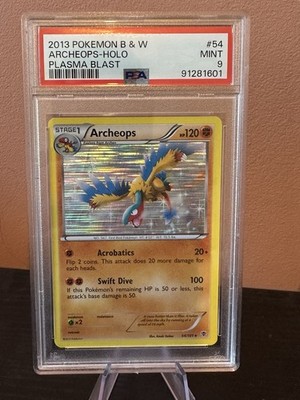 Pokémon TCG | Archeops 54/101 | Plasma Blast | Holo Rare | PSA9  