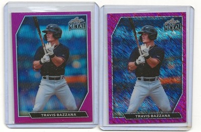 (2) 2026 LEAF METAL #159 TRAVIS BAZZANA RC 1-PINK & 1 PINK SCHIMMER #'D /6