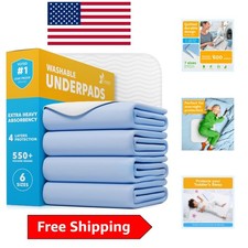 Reusable Quilted Underpads for Incontinence  Pet Training - 34x36, 4 Pack