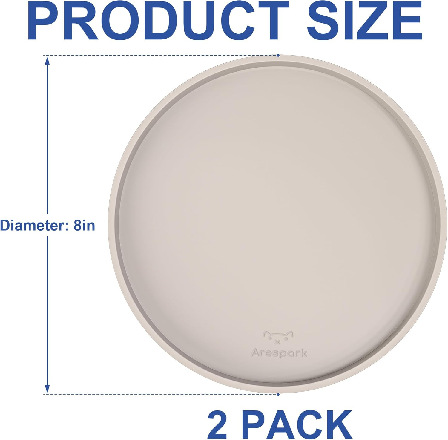 Cat Food Mat, Set of 2 Nonslip Waterproof Feeding Bowl Silicone Mats with Raised thumbnail 8