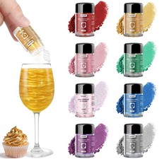 8 Colors Edible Glitter Set, Food Grade Edible Glitter for Drinks, Flavorless...