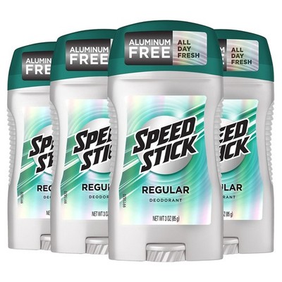 Speed Stick Men's Deodorant, Regular, 3 Ounce, 4 3 Ounce (Pack of 4), GREEN 