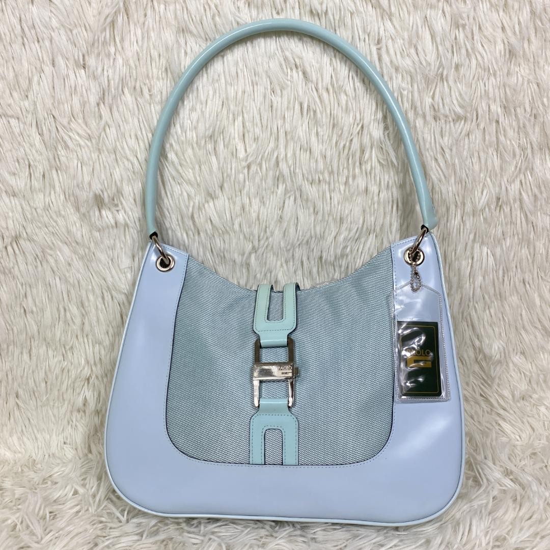 PAOLO GUCCI Jackie Handbag Blue Vintage From Japan used
