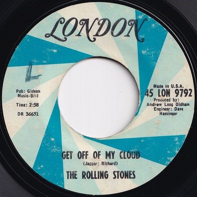 Rolling Stones Get Off Of My Cloud / I'm Free London US 45 LON 9792 209526 ROCK