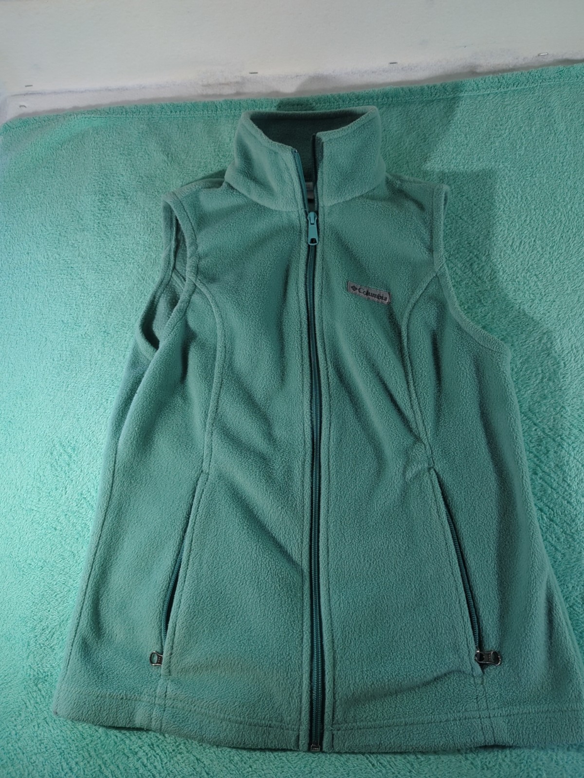 Columbia Womens Teal Fleece Vest Size Small