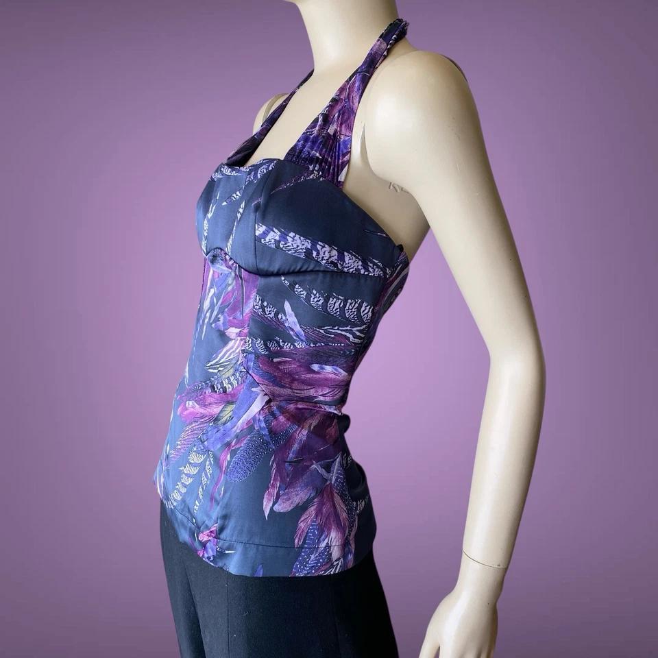 Roberto Just Cavalli Y2K VTG Floral Colorful Corset Blouse Size 44it M-L - Image 4 of 4