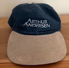 Vintage  1990's Arthur Andersen LLP Accounting Brushed Cotton Adjustable Cap Hat