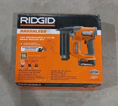 #ad Ridgid R09891K 18ga Clean Drive 18V Brushless 2 1 8quot; Brad Nailer Kit TOOL ONLY $119.99
