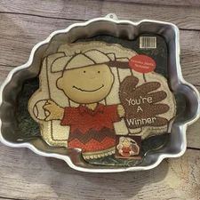 New Wilton Charlie Brown Peanuts Baseball Cake Pan with Face Mold Birthday Vtg