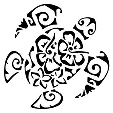 Really Great Stencils, Floral Sea Turtle Stencil, 6x6", Sea Life, Turtles, Ocean