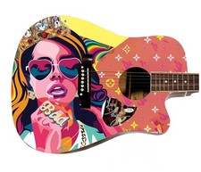 Lana Del Rey Signed Autographed Custom Graphics Photo Guitar ACOA