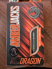 Red Dragon Amberjacks Steel Tip Darts 23g 90% Tungsten Black Orange Boxed