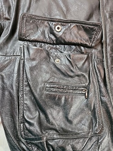 Vintage Members Only Genuine Leather Bomber Motorcycle Jacket Men's Sz LG Black - Picture 3 of 24
