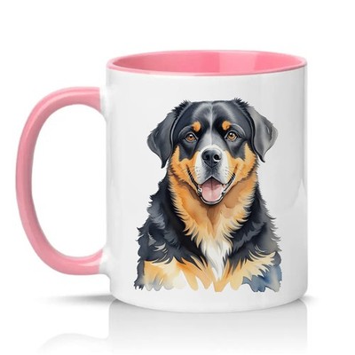 Rottweiler Hund Kunst Illustration Unisex 11oz Keramiktasse Rottweiler Hundeliebhaber