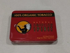 Vintage NATURAL AMERICAN SPIRIT ORGANIC TOBACCO CIGARETTES Empty Beautiful Tin