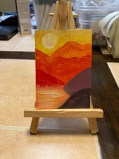 ACEO Original Acrylic Painting Landscape Abstract Art Card ATC Scenery 132