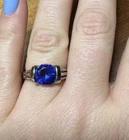 Vintage 925 Sterling Silver Lab Created Sapphire Ring Size 8