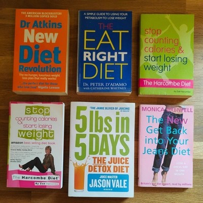 BOOK - Bundle Of X6 Diet Health Paperback Books Non-Fiction Weight Loss 