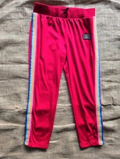Juicy Couture Girls Red Rainbow Stripe Side-Snap Track Bottoms Size M / Fits