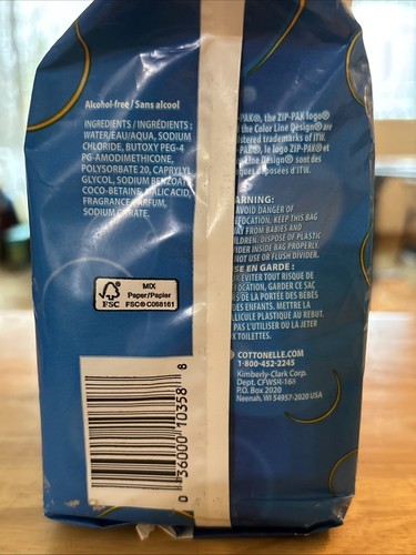 Cottonelle Flushable Wet Wipes Refill 168 Pack 100% Biodegradable. Resealable. - Picture 2 of 3