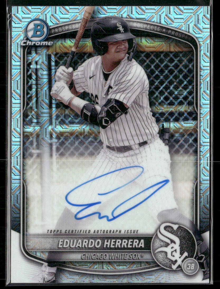 2025 Bowman Chrome Mega Box #BMA-EH Eduardo Herrera Rookie Mojo Refractor Auto