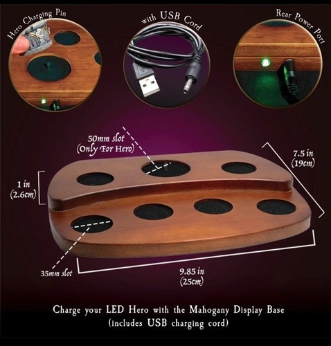Dwarven Forge Seven-Slot Solid Mahogany Display (Summoning Circle Edition) New - Picture 4 of 4