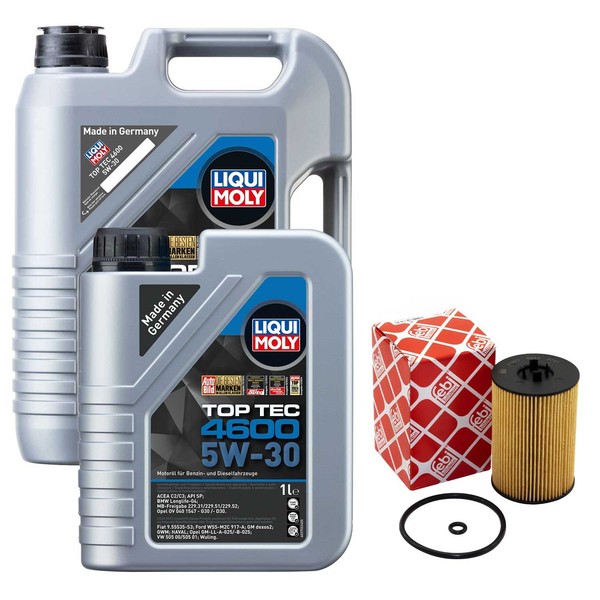 MotoröL Set 4600 5W-30 Liqui Moly 6 Liter + ÖLfilter FüR Skoda VW Golf VII 2.0-image
