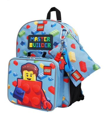 New! Great! Genuine LEGO Kid's 17'' Backpack / Lunch Tote / Pencil Case Combo