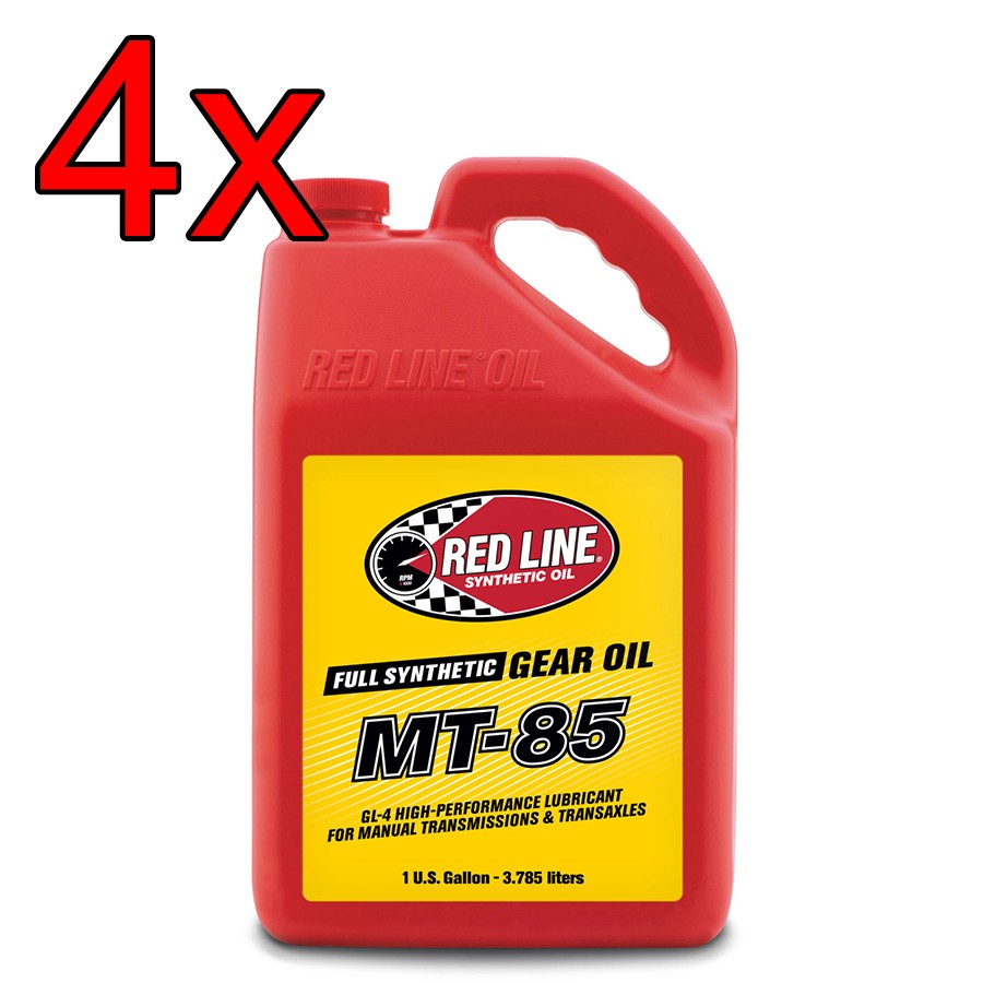 [Case of 4] Red Line Full Synthetic MT-85 GL4 75W85 Tranny Gear Oil 1 Gallon