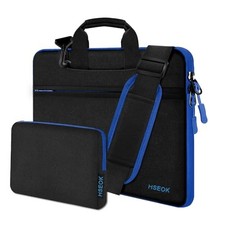 Laptop Shoulder Bag 13-14 inch with Small Case, 13"-14" Black-blue