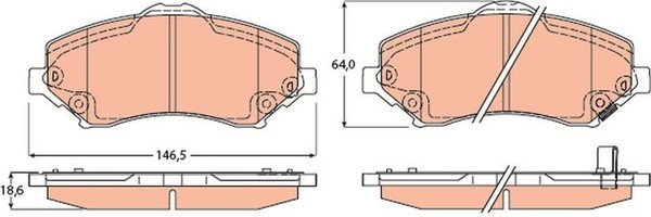 4 St. TRW Bremsbelagsatz, Scheibenbremse Cotec GDB4605-image