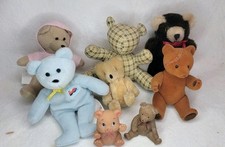 TEDDY BEAR LOT Vintage Plush, Jointed, Mini Bears w/Beanie Baby Build a Bear