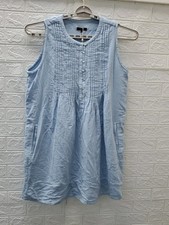 New Quince 100% Organic Cotton Gauze Sleeveless Swing Dress Blue Size XLARGE US