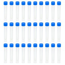 10mL Plastic Test Tubes, 30 Pack Frozen Container Storage Blue Screw Cap, Clear