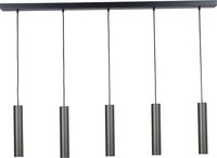HäNgelampe Schwarz Metall 5-Flammig HöHenverstellbar GU10 Pendelleuchte Esstisch