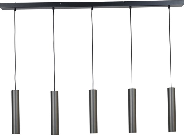 HäNgelampe Schwarz Metall 5-Flammig HöHenverstellbar GU10 Pendelleuchte Esstisch-image