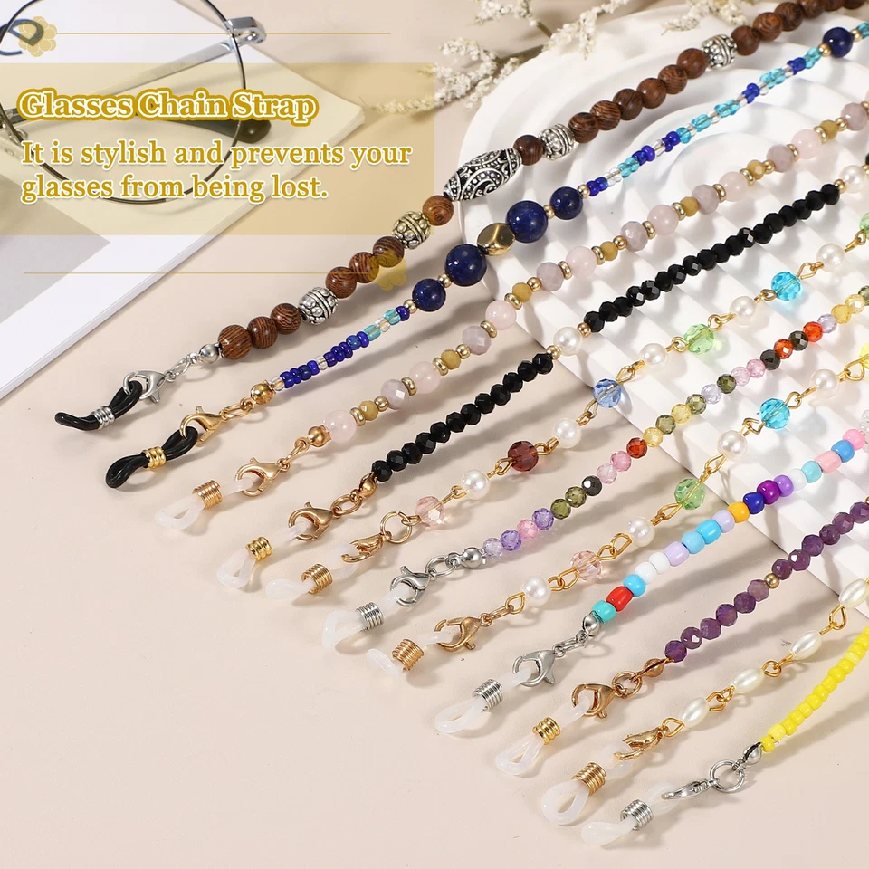 Mixed Color Crystal with Bag Glasses Chain Lanyard - Imagen 4 de 4